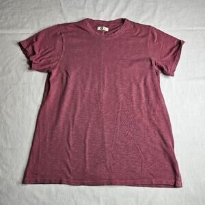 American Giant Supima Cotton T-Shirt Women L Maroon Short Sleeve Slub USA Fairy